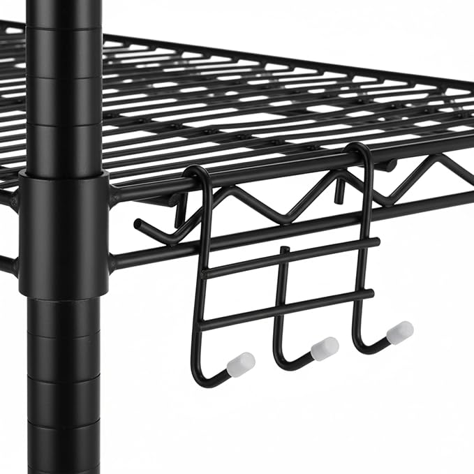 2 Pack Additional Wire Shelf for Wire Shelving Units Chrome Finish Shelving Weight Capacity 600-800 Lb, Heavy Steel Industrial for Warehouses, Closets, Kitchen (Black,14" W X 36" L)