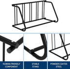 Floor Bike Rack,Single-Side 5-Bike Rack 60" L,Grid Bike Rack In Ground,Freestanding Bicycle Floor Parking Stand,Stand Bike Racks for Garages Streets Yards Bike Events