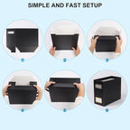 Collapsible File Organizer Box with Handle,12.20x5.11x9.84Inches, Filing Organizer for Home or Office, Small Portable File Box (2 Packs, Black-Yellow)