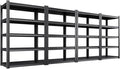 4 Pack Heavy Duty 5-Tier Garage Shelving Unit (2500 LBS Capacity)–71.2"H x 35"W x 16"D Adjustable Metal Storage Rack, Industrial Steel Utility Shelves for Garage, Pantry, Warehouse, and Basement Black
