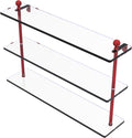 Allied Brass MA-5/22-FER Mambo Collection 22 Inch Triple Tiered Glass Shelf, Fire Engine Red