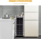 Storage Cart, Rolling Utility Cart with 10 Drawers, Portable Handles & Lockable Wheels, Mobile Paper Toys Storage Organizer Large Capacity for Home Office School Teacher (Black)