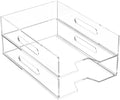 HIIMIEI Paper Organizer for Desk, Acrylic Paper Tray, Clear Letter Tray Desk Stackable Organizer Tray for School, Home, Office 2 Tiers