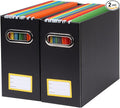 Collapsible File Organizer Box with Handle,12.20x5.11x9.84Inches, Filing Organizer for Home or Office, Small Portable File Box (2 Packs, Black-Yellow)