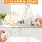 14 pcs Plate Hangers for The Wall, 4/6/8/10/12 Inch Invisible Decorative Wall Plate Hangers, Stainless Steel Plates Walls Hanger for Display Various Sizes with Hooks for Decorative