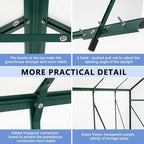 Double Sliding Door Polycarbonate Greenhouse with Rain Gutter and Roof Vent, Raised Base and Anchor Aluminum Heavy Duty Walk-in Green House, Outdoor Patio Sunroom (Green, 121.25*94.5*89.5in)