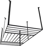 StoreYourBoard 4X8 Garage Storage Rack with Hooks, Ceiling Shelf Overhead Organization, Heavy Duty Steel Platform Holds 700 lbs, 96 in. x 48 in. x 40 in.
