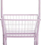 ALIMORDEN Laundry Cart with Clothes Rack, Rolling Laundry Butler with Wire Storage Rack，Purple