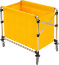 Commercial Laundry Cart with Wheels | Large Laundry Basket with Wheels | Foldable Laundry Hamper | Laundry Sorter for Clothes Storage | Ox Cloth | 440 lbs Load | 34.25x20.47x30.7in (Yellow)
