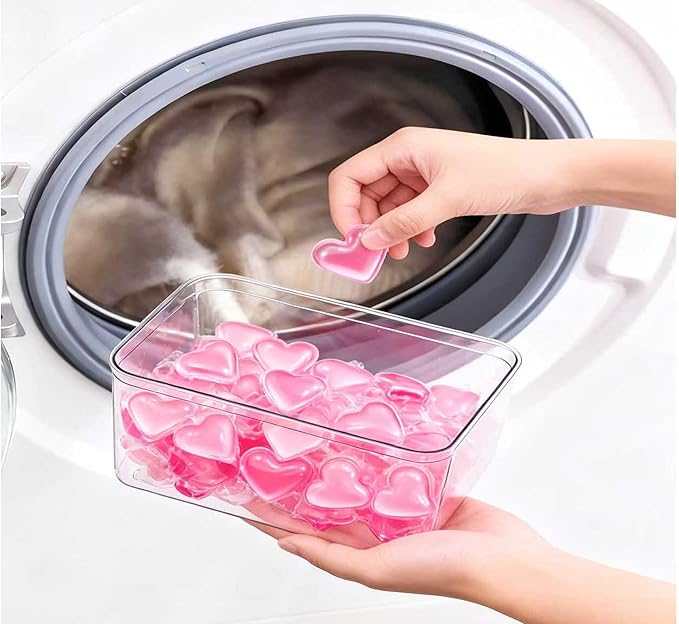 4+2-Piece Laundry Storage Set: Includes a clear laundry pod storage box and a liquid detergent dispenser. Perfect for fabric softener, powdered detergent, and more. A thoughtful gift for Momfor moms.