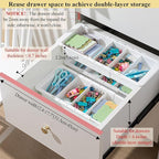 1 Pcs Expandable Drawer Organizer Bins Adjustable Deep Drawer Hanging Organizer Tray Expandable 11.4 to 18.1 Inches Plastic Dividers Storage for Office Bathroom Bedroom Kitchen Desk, White