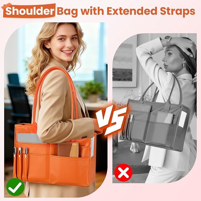 File Tote Bag, Portable File Organizer Box Hanging Filing Box Desktop File Folder Document Storage Organizer with Pockets and Handles