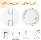 3 Pack Plate Hangers for The Wall, Suitable for 10-14 inch Art Plate, Stainless Steel Invisible Heavy Duty Wire Plate Holder with Wall Hooks, Plate Hangers for Displaying Plates, Platter, Dish, Black