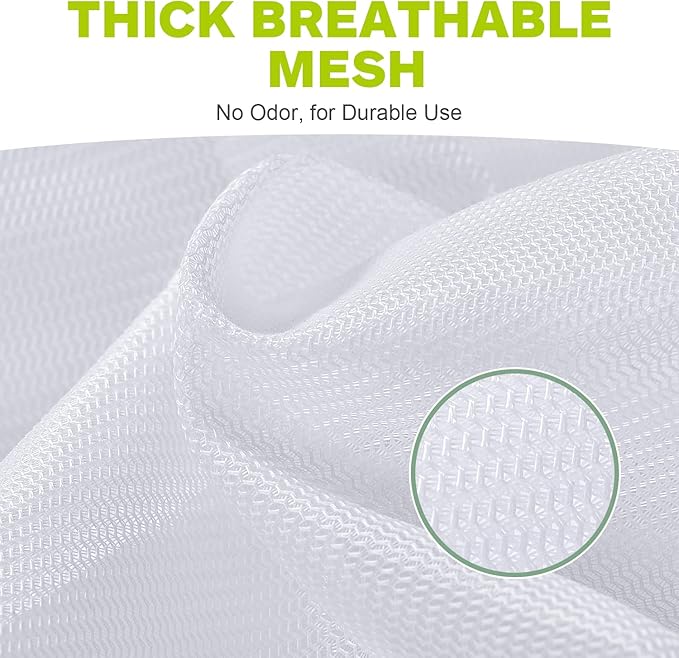 OTraki 2 Pack Mesh Laundry Bag 20x24 Inch Heavy Duty Laundry Fine Mesh Bags Dirty Clothes Drawstring Laundry Wash Bag Delicates Net Storage Travel Bag Don't Drying, Melting 140-176℉ White