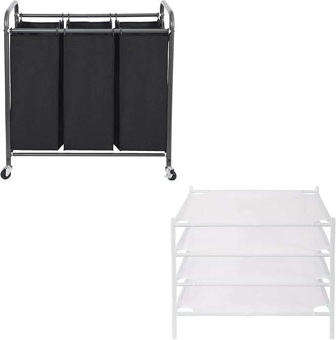 STO STO 3 Section Laundry Sorter and 4 Pack Sweater Drying Rack