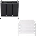 STO STO 3 Section Laundry Sorter and 4 Pack Sweater Drying Rack