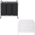 STO STO 3 Section Laundry Sorter and 4 Pack Sweater Drying Rack