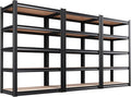 Set of 3 71"H Garage Shelving-2050LBS 5 Tier Storage Shelves,Adjustable Heavy Duty Metal Shelving Unit and Storage Large Rack,Utility Steel Shelf For Shop Warehouse Industrial Pantry 71"x35"x16"
