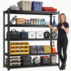 Adjustable 5-Tier Garage Shelving, Heavy Duty Steel Storage Rack, High Load Capacity, Ideal for Garage, Warehouse, or Home Organization (5-Tier 63" H x 45" W x 18" D)