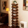 The 9-Tier No-Assembly Bamboo Rack, 2026 Upgraded Foldable Bamboo Shoe Rack, Space-Saving Organizer for Shoes, No Assembly Narrow Shoe Shelf for Entryway Closet Dorm (Brown,9-Tier)