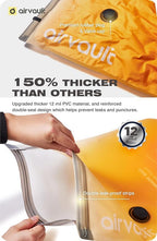 AirVault Vacuum Storage Bags for Travel & Home - Space Saver Compression Packing Bags Set for Clothes, Blankets & Seasonal Storage, Small (5), Medium (5), Large (5) (Orange,15-Pack Combo)