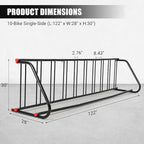 Commercial Grid Bike Rack for 10 Bikes - Heavy Duty Metal Bike Stand Floor, 66.1 LBS Q235 Steel Outdoor Bicycle Parking Rack for Garage, Retail, School, Backyard, Bike Shop (Single Side)