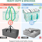BALEINE 4-Pack Oversized Moving Bags with Reinforced Handles, Heavy-Duty Storage Tote for Clothes, Moving Supplies (Spring Stroll, 4-Pack)