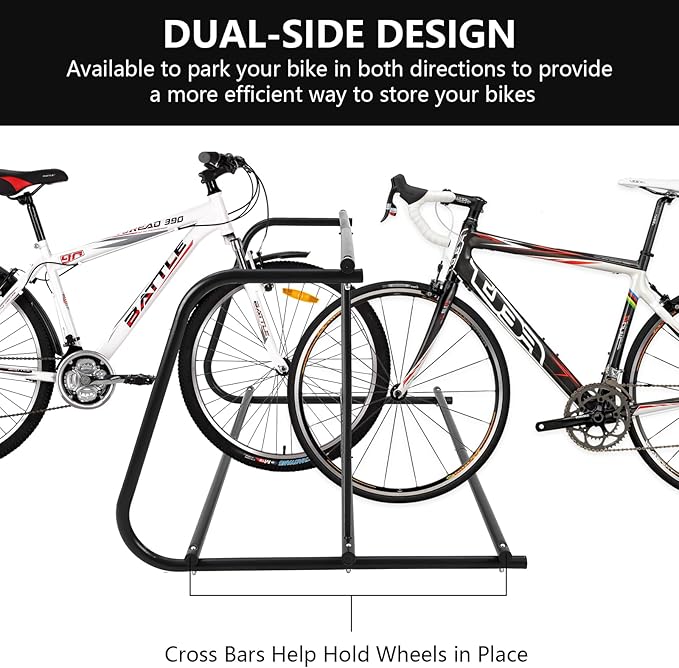10 Bike Rack Stand, Commercial Grid Dual Sided Bike Rack Ground, Bicycle Storage Stand Floor Parking Stand for Garages, Stores, Schools & Universities, Powder-Coated Steel