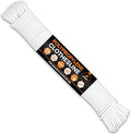 Plastic Clothesline - 100' Plastic Clothes Line - White Outdoor Weather Resistant - Synthetic Cord for Hanging and Drying Clothing & Laundry - Plastic Rope Clothes Line String for Pulley
