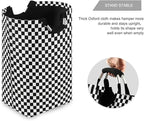 Racing Checkered Flag Laundry Basket for College Dorm,50L Collapsible Portable Laundry Hamper Storage Basket for Toys Clothes Organizer