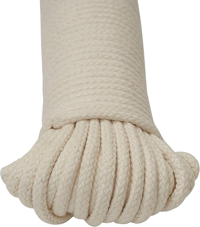 Household Essentials All-Purpose Cotton Clothesline Rope, 100, Off White