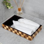Handicrafts Home Small Bathroom Tray for Countertop, Resin Inlay Vanity Tray for Perfume & Cosmetics, Guest Towel Holder, Decorative Serving Tray for Bathroom,10x6, Vintage Decor, Brown Bathroom Tray