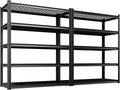 2Pack 5 Tier Heavy Duty Garage Shelving,2500LBS Adjustable Metal Storage Shelves, Boltless Industrial Shelving Unit for Garage, Basement, Warehouse, Pantry, Closet, Kitchen, 78"x 46"x 20" Black