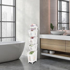 4-Tier Laundry Hamper Sorter with Wheels, Vertical Rolling Laundry Baskets Removable and Stackable, Space-Saving Cart Organizer for Dorm, Closet and Bathroom (4-Tier)