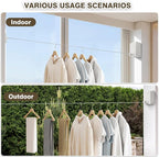 Retractable Clothesline, Clothes Line Retracting Indoor, Retractable Clothesline Indoor, Laundry Line Retractable, Not Sagging, Suitable for Balconies, Courtyards, Laundry Rooms