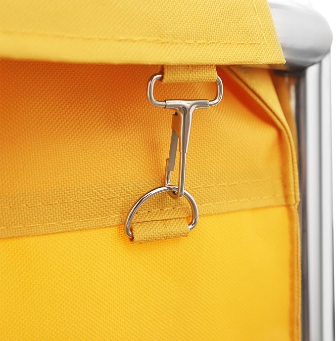 Commercial Laundry Cart with Wheels, Large Heavy Duty Laundry Sorter with Oxford Bag, Laundry Cart for Home Hotel, 260LBS Load (Yellow)