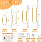 14 Pcs Invisible Plate Hangers for The Wall - 4/6/8/10 Inch Stainless Steel Decorative Plate Holers for Display, Artwork & Home Decor (Includes 14 Wall Hooks & 56 Tip Protectors & Guide)