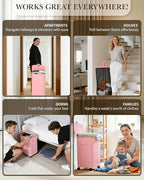 Laundry Hamper with Wheels, 110L Large Clothes Hamper with Removable Inner Bag, Collapsible Dirty Clothes Basket for Dorm, Rolling Dirty Clothes Basket for, Bedroom, Bathroom, Laundry Room