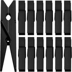 100pcs Colorful Clothespins Natural Wooden Colored Clothespins, Photo Paper Peg Pin Craft Spring Clips for Home Arts Crafts Decor, 2.75 inches (Black)