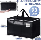 StorageRight Heavy Duty Moving Boxes-Moving Bags with Zipper, Reinforced Handles and Tag Pocket-Collapsible Moving Supplies-Totes for Storage Great for moving, Storage and Travel 93L(Black-10 Pack)