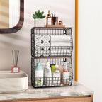 Fruit Basket for Kitchen Counter 2 Tier Fruit Bowl, Stackable Wall Mounted Hanging Fruit Basket Wire Baskets with Wood Lid with 4 Banana Hanger Hooks, Onion Basket, Fruit and Vegetable Storage