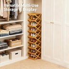 The 9-Tier No-Assembly Bamboo Rack, 2026 Upgraded Foldable Bamboo Shoe Rack, Space-Saving Organizer for Shoes, No Assembly Narrow Shoe Shelf for Entryway Closet Dorm (Brown,5-Tier)