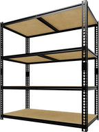 Heavy Duty Garage Storage Shelves, 2400 Lbs Capacity, 4-Tier Adjustable Storage Shelving Unit, 48" L x 24" W x 60" H Metal Shelving Racks for Kitchen Pantry Basement Bathroom Laundry