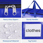 Moving Bags, Storage Bags with Sturdy Handles and Heavy Duty Zippers, Storage Totes for Space Saving, Moving & Storage, Collapsible Moving Supplies(88L, 8-Pack, Blue)