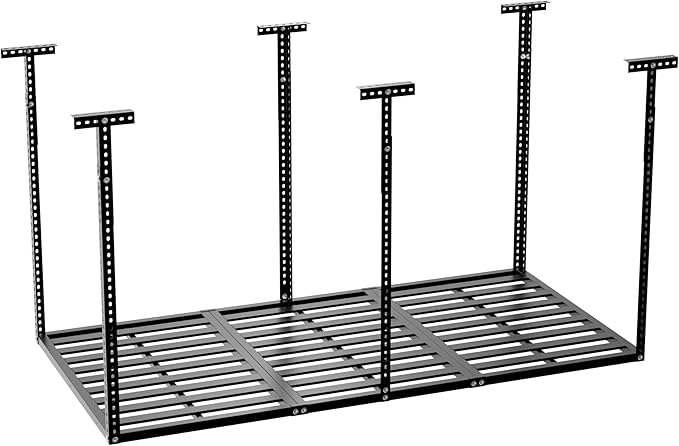 Ceiling Shelf, Ceiling Mounted Storage Racks, Overhead Garage Storage Rack, 3x6ft Garage Ceiling Storage Racks, Heavy Duty Adjustable Racks for Garage Storage, Garage Storage Organization Systerm