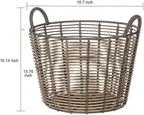 Laundry Baskets Extra Large Round Poly Rattan Multipurpose Blanket Basket Storage Basket for College, Dorm, Family