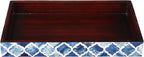 HANDICRAFTS HOME Handmade Moroccan Pattern 10x6 Towel Tray - Small Bathroom Tray, Guest Towel Holder, Decorative Napkin Holder, Bathroom Countertop Storage, Kitchen Hand Towel Holder Moroccan Blue