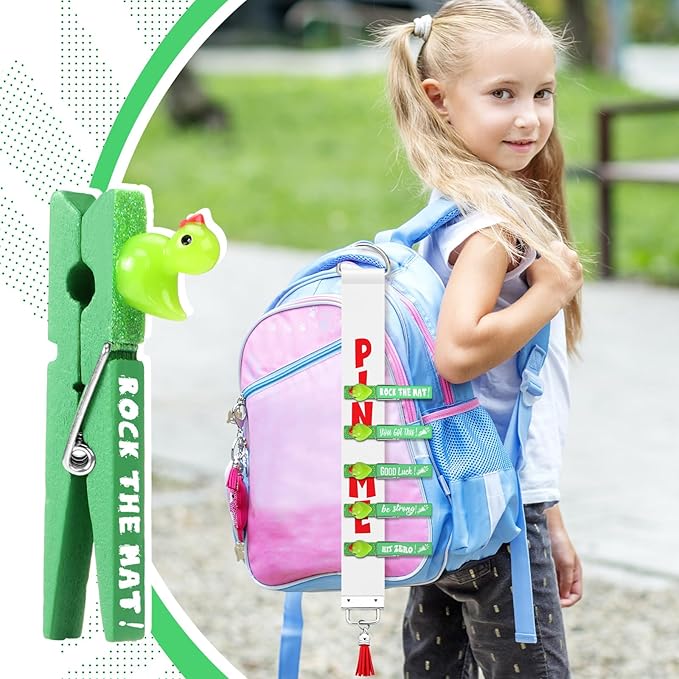 Kigeli 30 Pcs Spirit Clips Cheer Pins Cheerleader Gifts Clothes Pins for Backpacks Competition Glittered for Team Cheer Gifts Stuff Supplies Party Favors Accessories Bulk(Green,Duck)