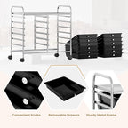 GOFLAME 12-Drawer Rolling Storage Cart, Multifunctional Art Craft Organizer Cart, Mobile Utility Storage Cart with Removable Drawers & Lockable Wheels, Craft Cart for Home Office School, Black