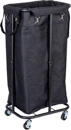Household Essentials Rolling Laundry Hamper, Black